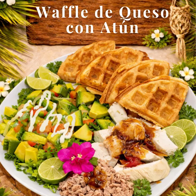 Waffle de Queso con Atún