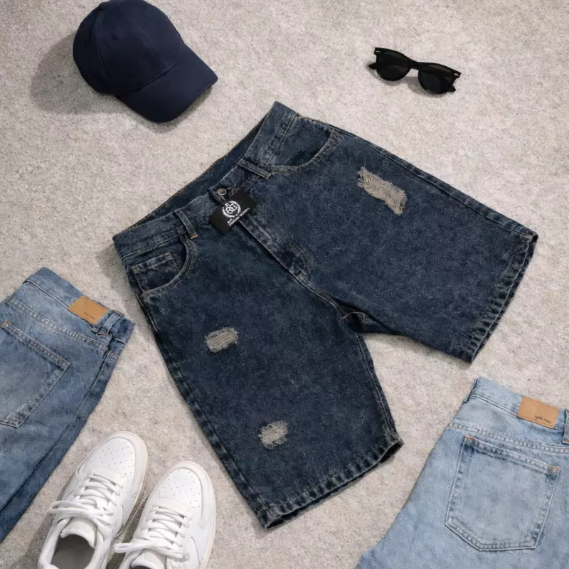 Bermuda Denim Distroyer Rígida