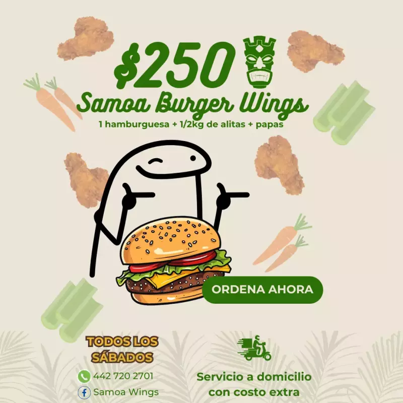 Samoa Burguer Wings🍗🍔🍟