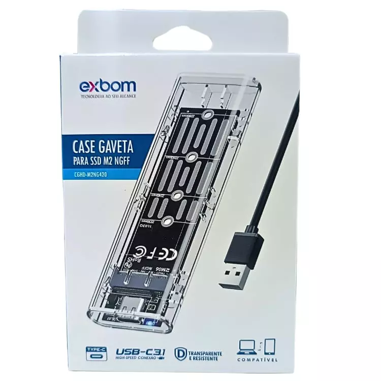 CASE DE GAVETA EXBOM M2 SSD NGFF