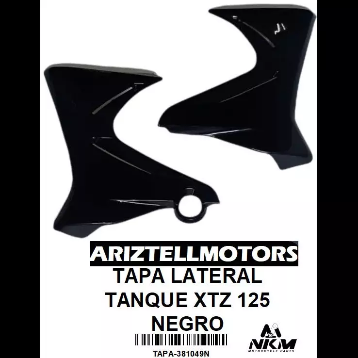 TAPA LATERAL TANQUE XTZ 125 NEGRO