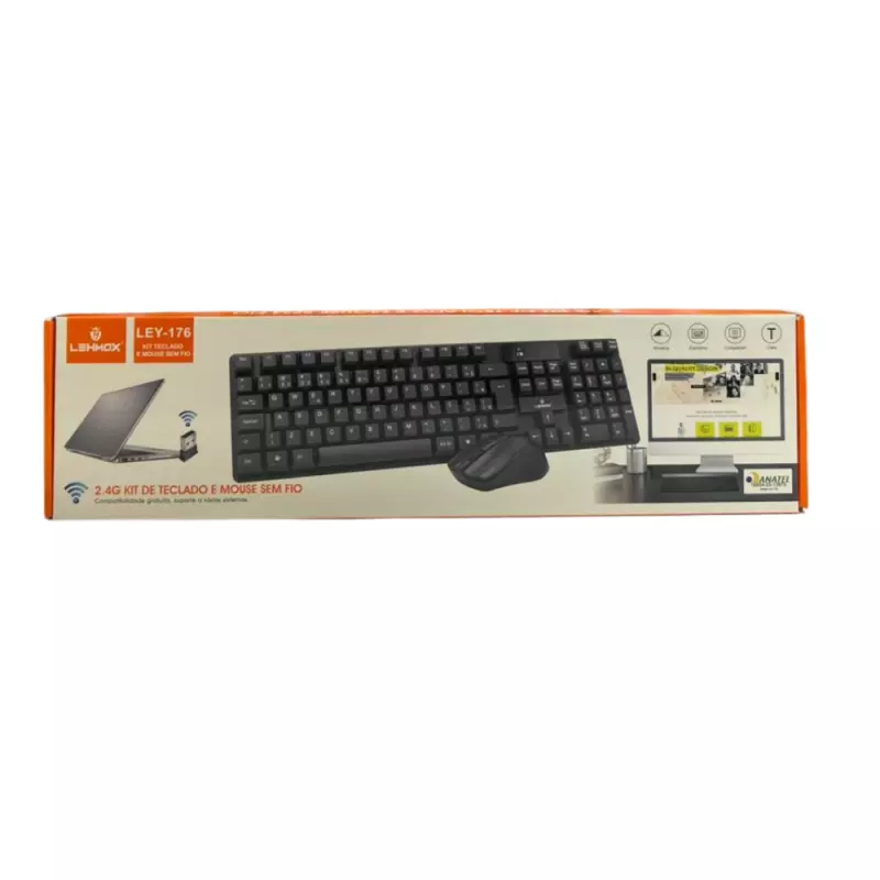 KIT TECLADO E MOUSE S/FIO LEY-176
