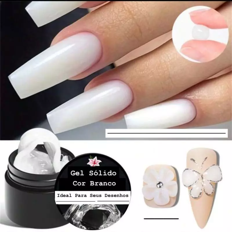 Mini Gel Solido 8ml Cor Branco