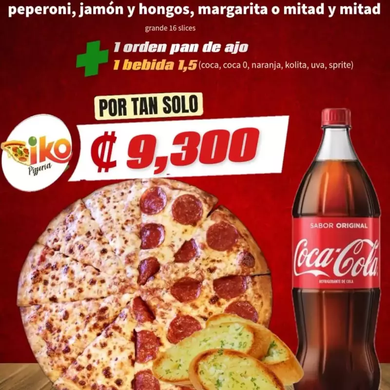 Combo#2 peperoni, JyH o margarita