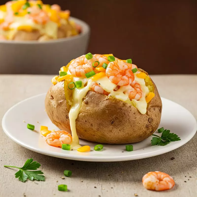 Batata Recheada de Camarão 2 queijos