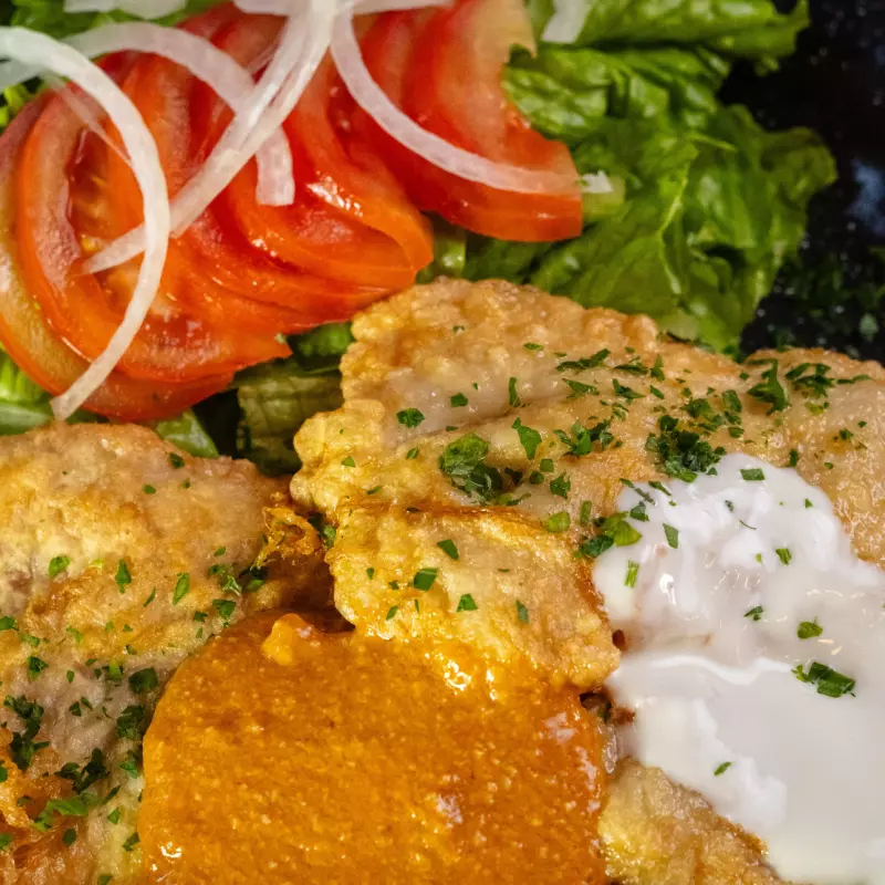 MERLUZON REBOZADO C/ROMESCO