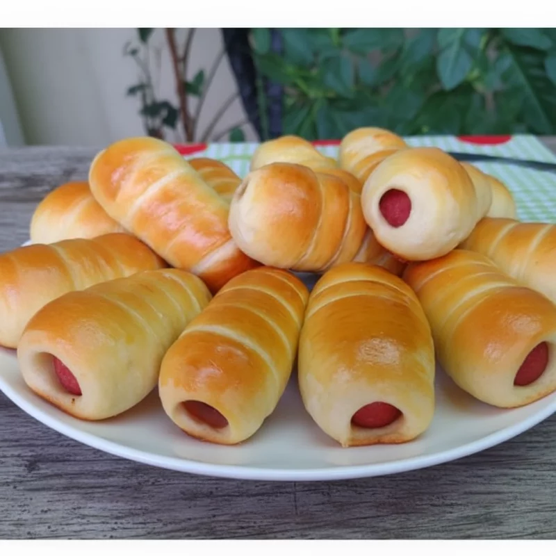 Enroladinho de forno salsicha