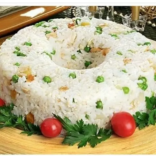 Arroz guirlanda com Ervilhas verdes