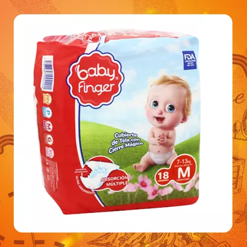 Media Docena Baby Finger Pañales M
