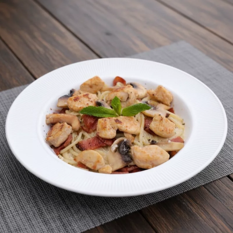 PASTA POLLO AHUMADO Y TOCINO ⭐️