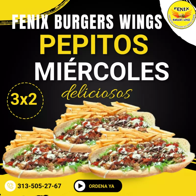 MIÉRCOLES 3x2 PEPITOS