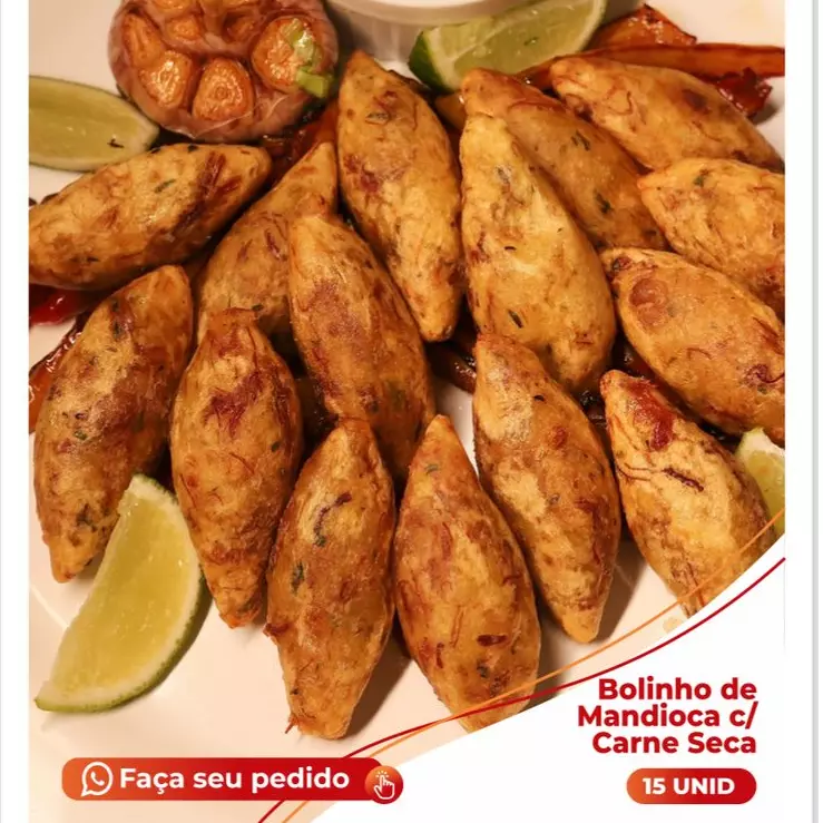 BOLINHO MANDIOCA C/ CARNE SOL 15 UND