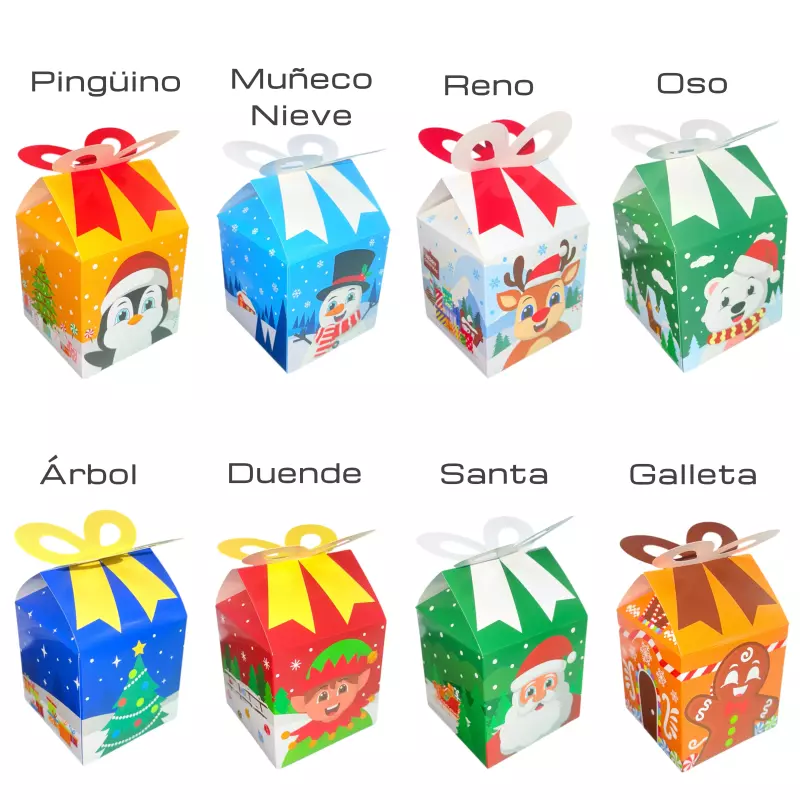 Cajas Cierre Tipo Lazo Navidad