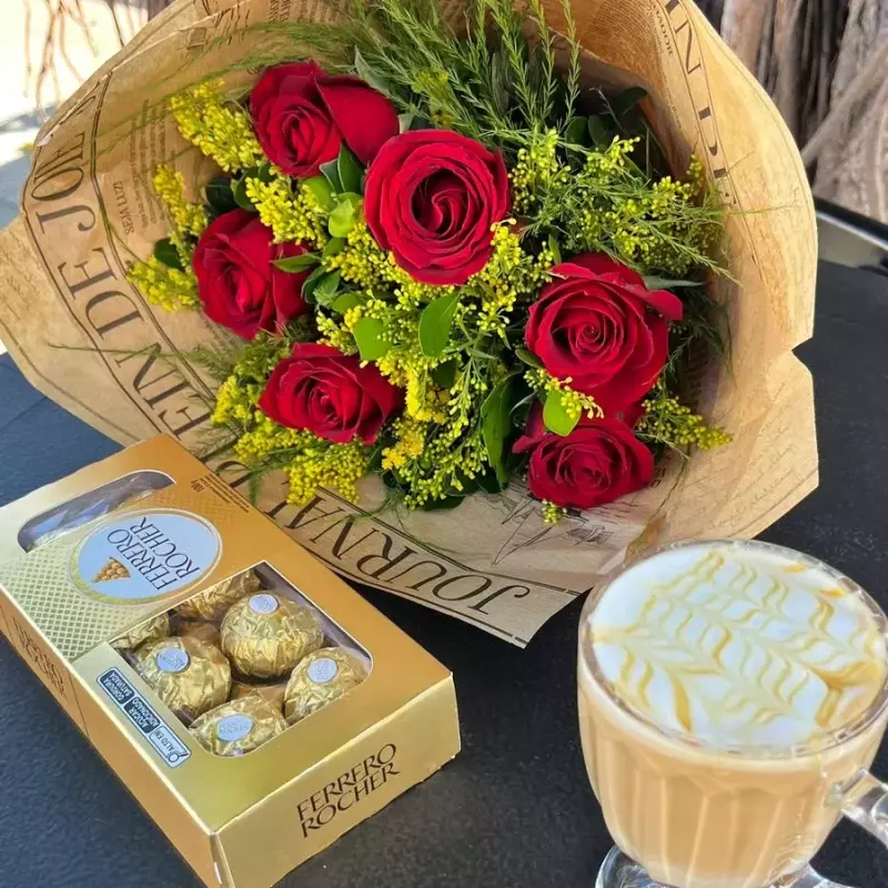 6 rosas vermelhas + ferreiro