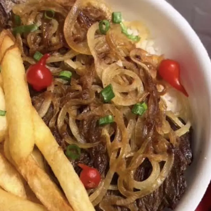 Bife  com fritas alcatra