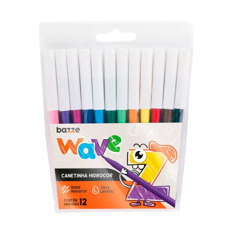 Caneta Hidrocor Wave 12 cores