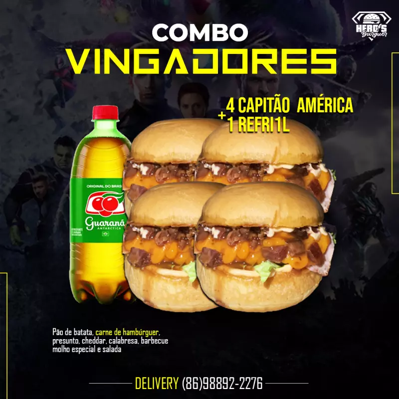 COMBO VINGADORES + GUARANÁ 1L