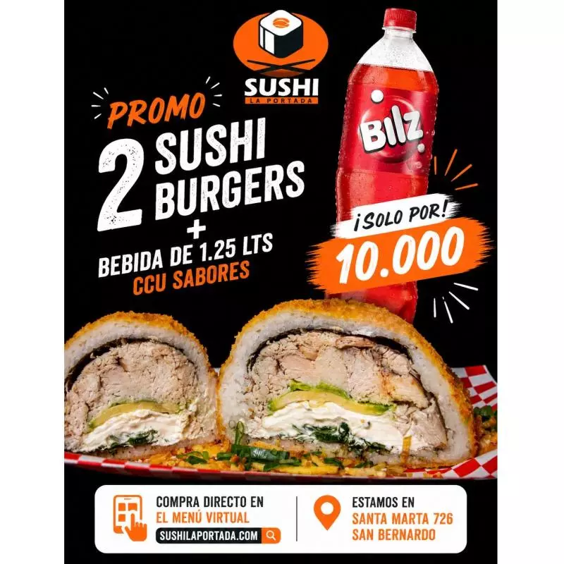 2 SUSHI BURGER + BEBIDA