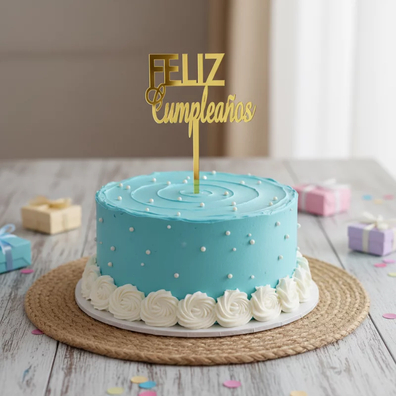 T015 TOPPER FELIZ CUMPLEAÑO-16X10CM