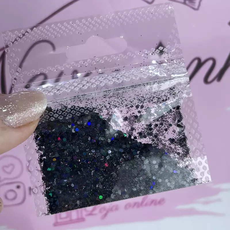 Glitter Preto Pacotinho P-13