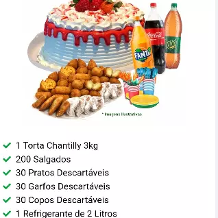 KIT 3 CHANTILLY (30 PESSOAS)