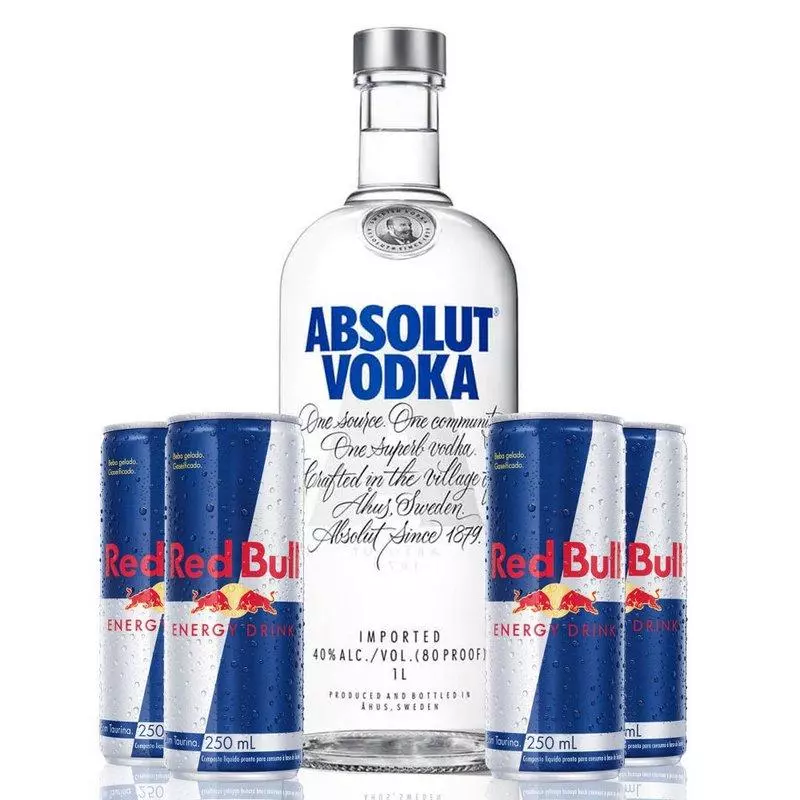 Vodka Absolut 1L + 5 Red Bull