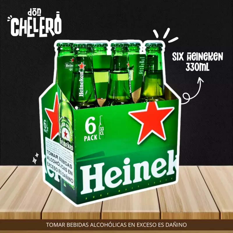 SIX HEINEKEN BOTELLA 330 ML