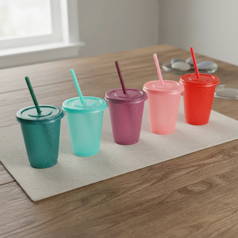 Plástico glitter calido 16 oz