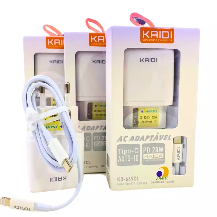 CARREGADOR KAIDI 20W TIPO-C KD-669CL
