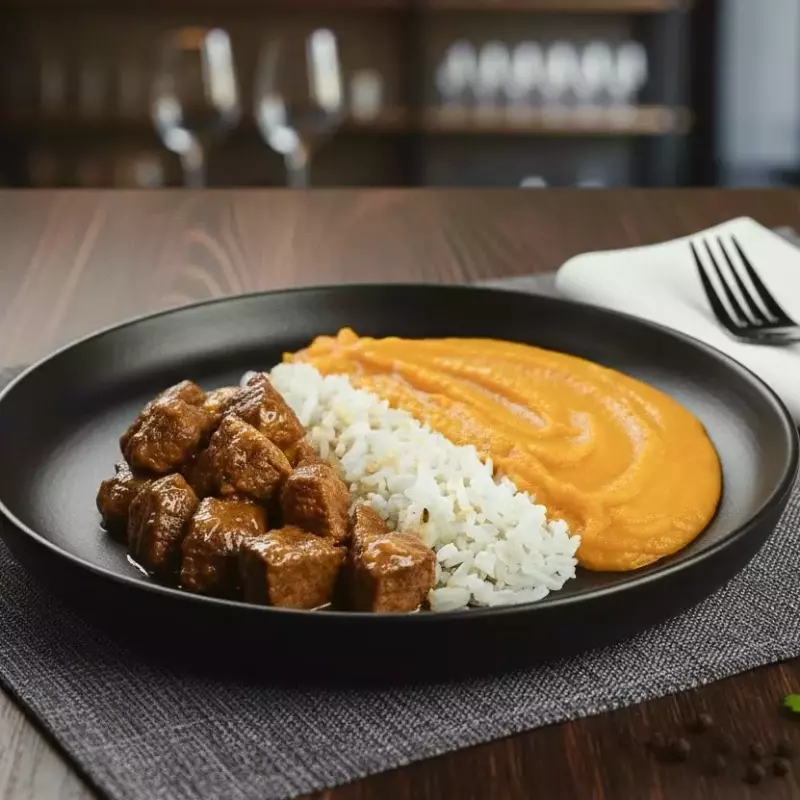 Carne de Panela c/ Purê de Abóbora