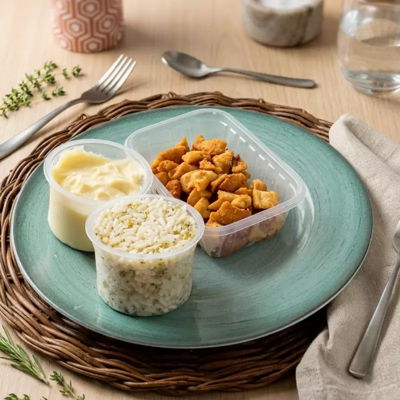 Frango em cubo c purê batata doce