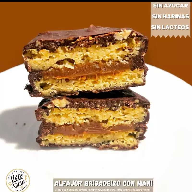 Alfajor brigadeiro/maní sin lacteos