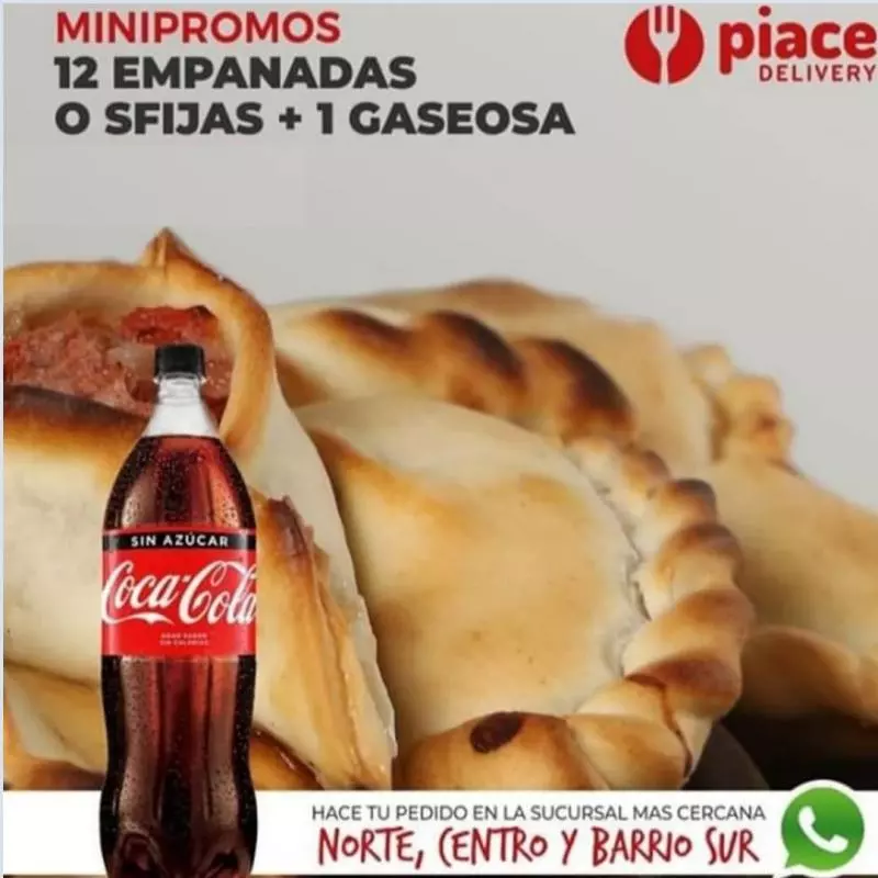 12 empanadas/Sfijas+1 gaseosa 1,5lt