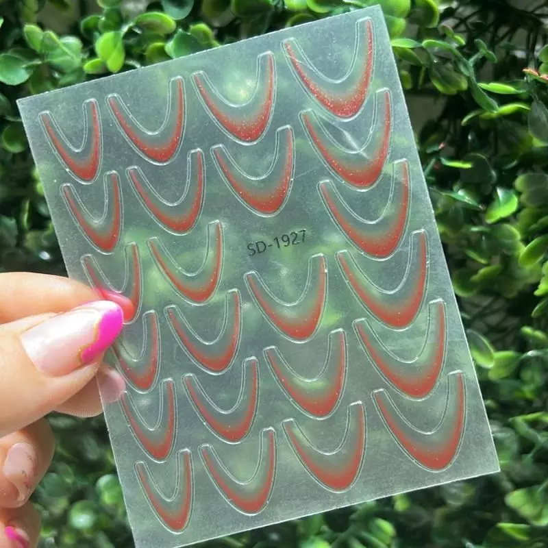 Cartela Adesivo  Francesa Vermelha