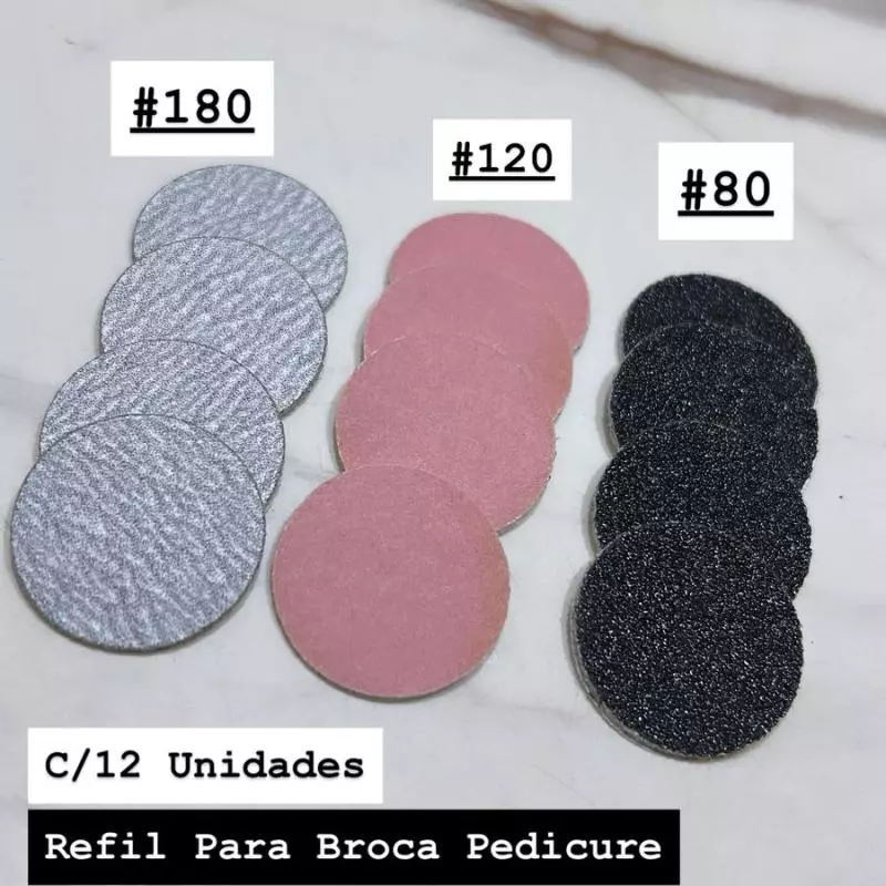 Refil Para Broca Pedicure C/12 Und.