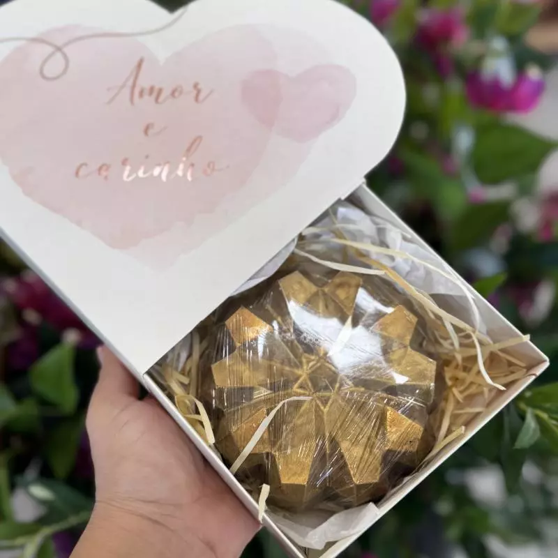 Flor Recheada + caixa + embalagem