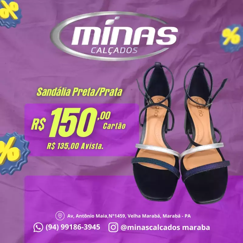 Sandália Preta/Prata RF:8436221