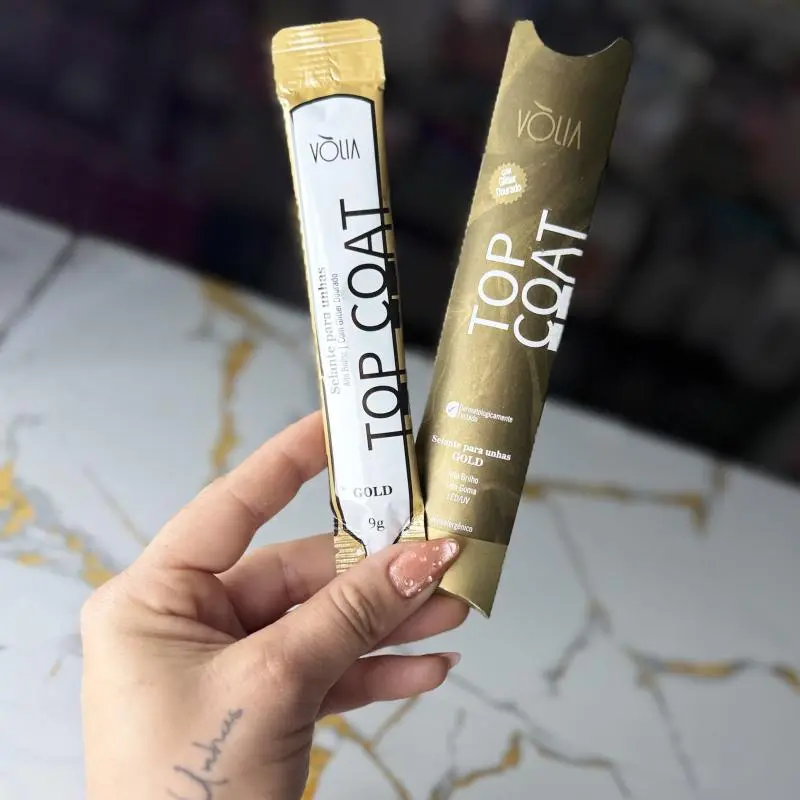 Top Coat Sachê Volia Glitter Gold