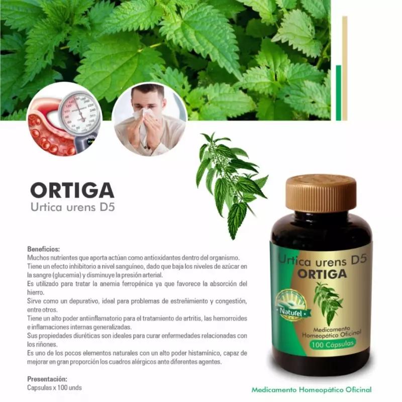 Ortiga Urtica urens D5 x100 Capsulas