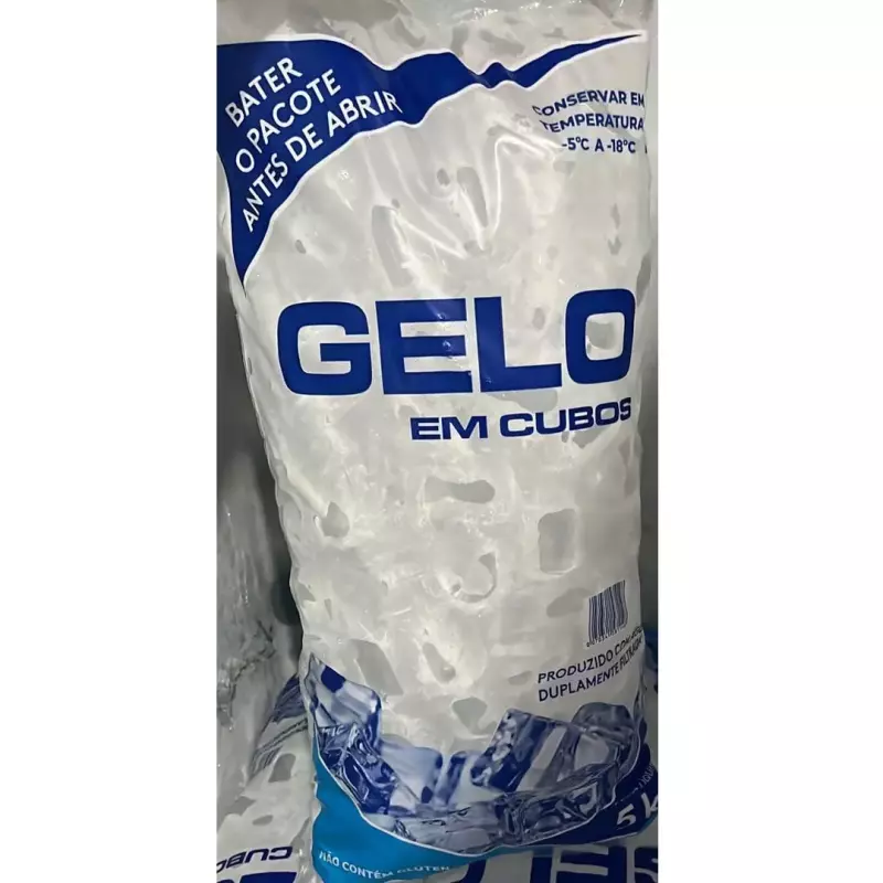 Saco de gelo em cubo 5kg