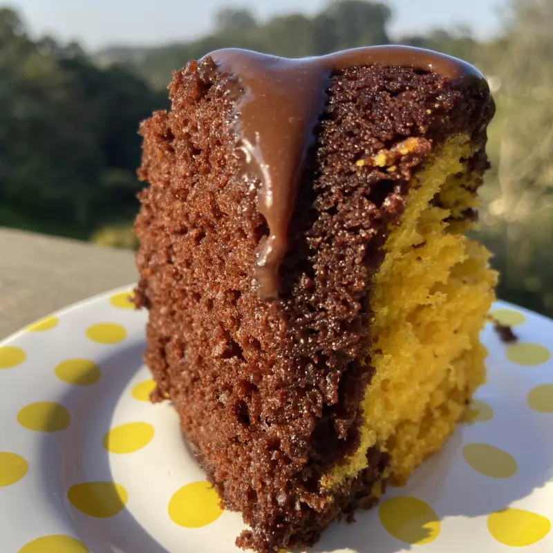 BOLO CENOURA E CACAU.