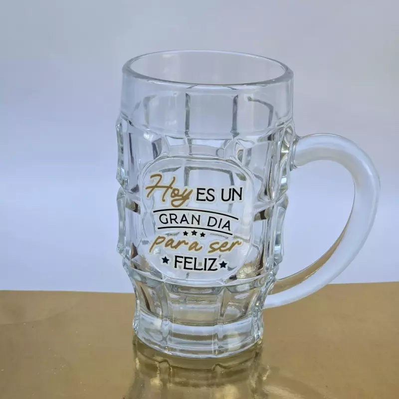 Vaso cervecero dtf vidrio