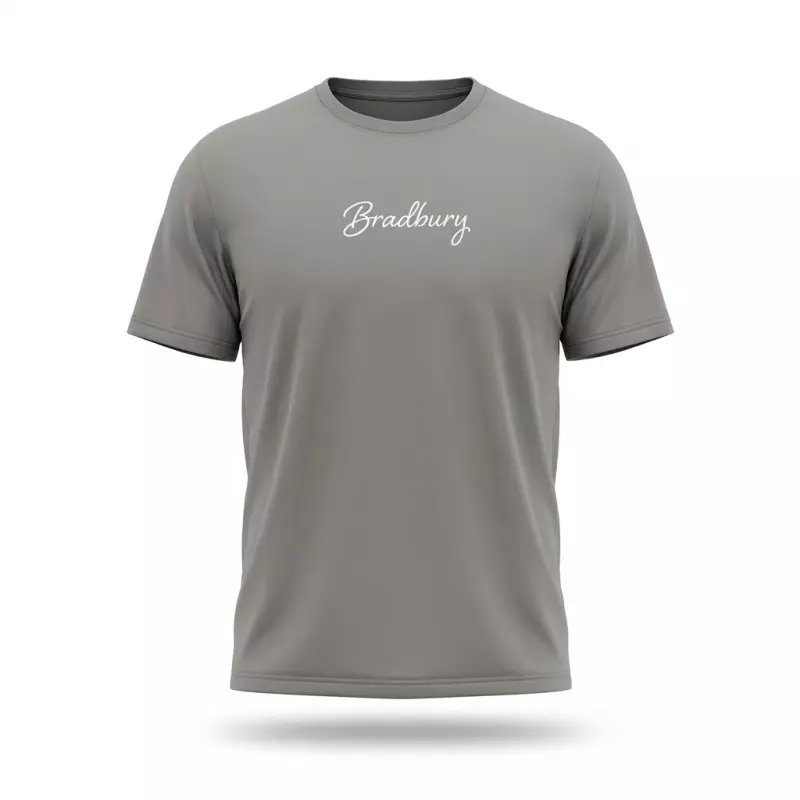 Camiseta Over Brad Gris Medio Bordad