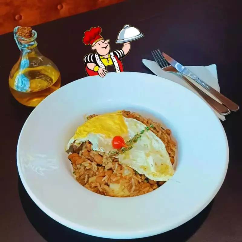 Baião de Dois com Ovo Frito
