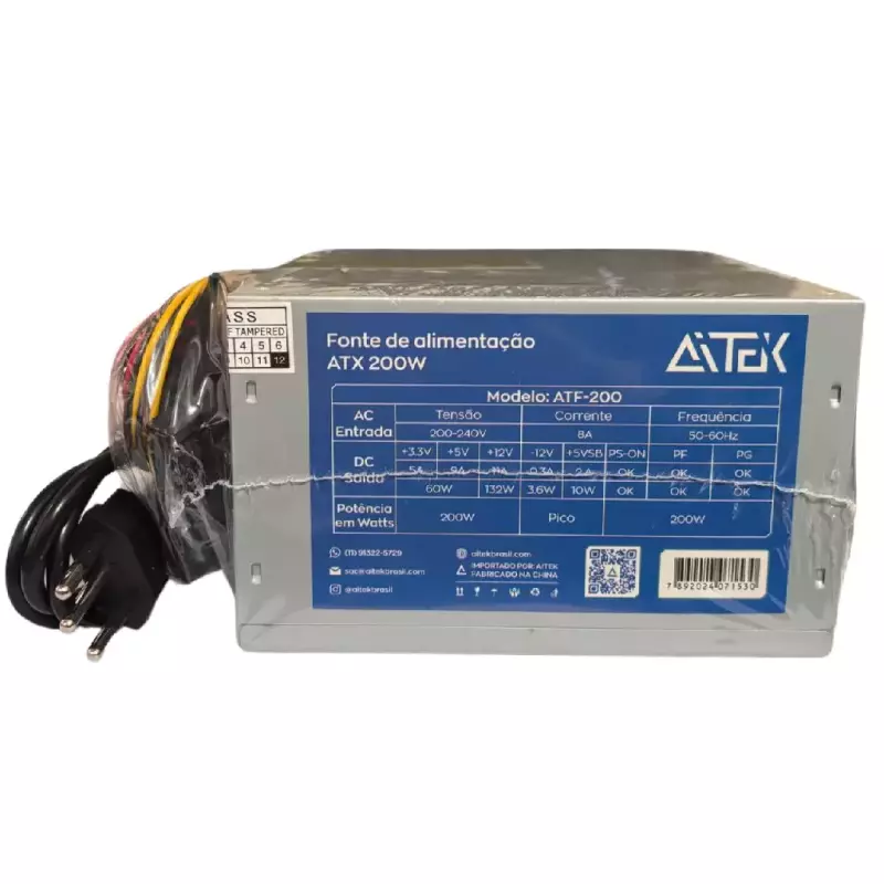 FONTE P/PC ATX200W AITEK ATF-200