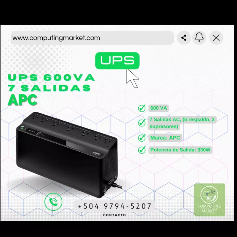 Bateria UPS APC 7 salidas