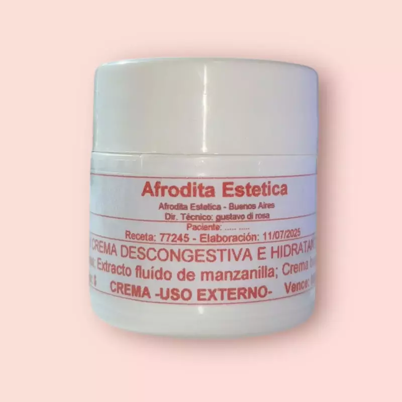 Crema hidratante y descongestiva