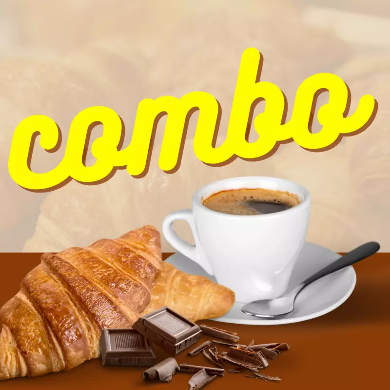 Combo Croissant de chocolate + café