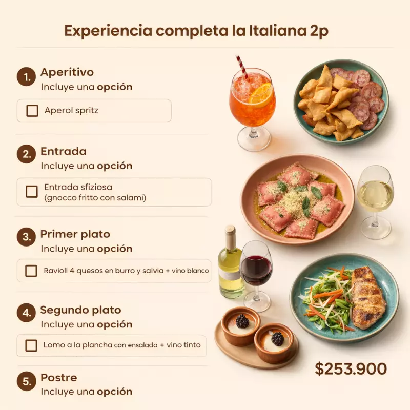Experiencia completa la Italiana 2p