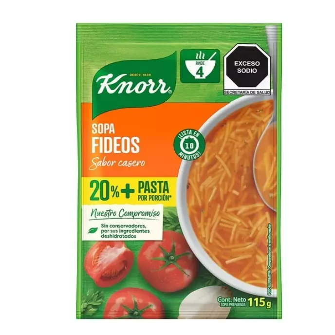 Sopa de Fideo Bolsa KNORR 115 G